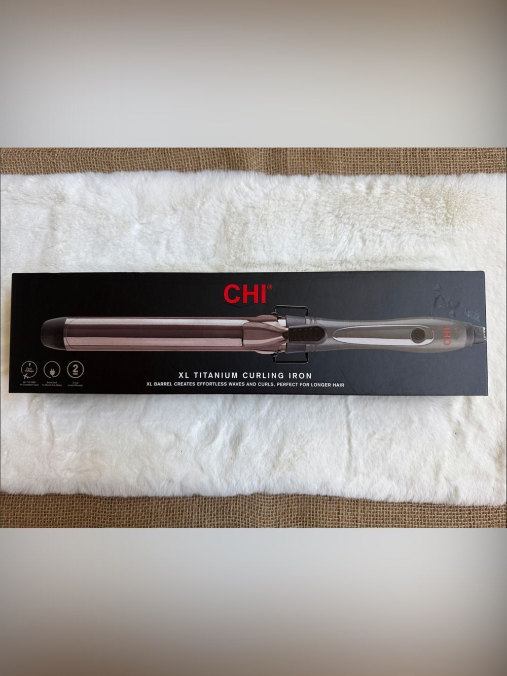 CHI XL Titanium Curling Iron 1.25 inch barrel 8 inch extended for shiny hair